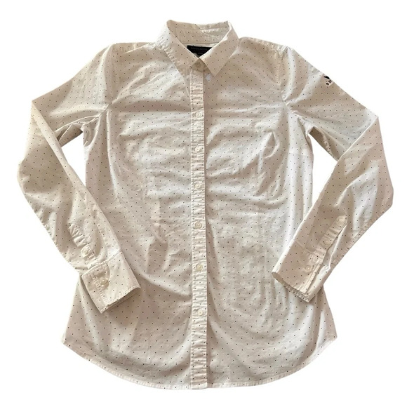 Banana Republic Summit Riley Tailored Fit White with Black Polka Dots NWOT - Picture 5 of 13